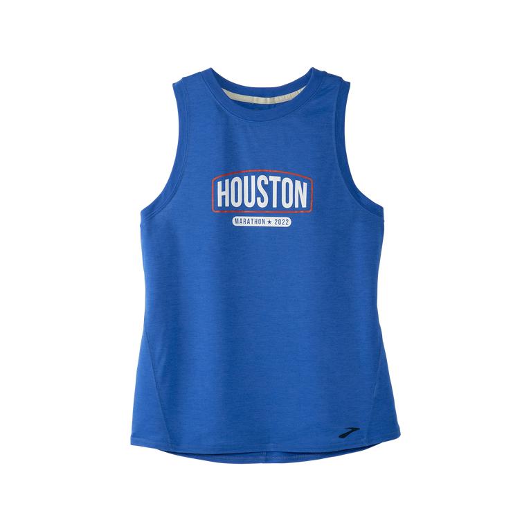 Brooks Houston22 Distance Graphic Running Tank Top - Women's - Heather Bluetiful/26.2 Banner (35017-